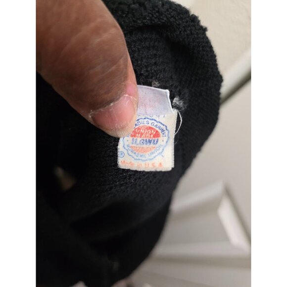 Vintage Adolfo New York Y2K 90s Black A Line 100% Wool Office Skirt With Satin T - Picture 7 of 7